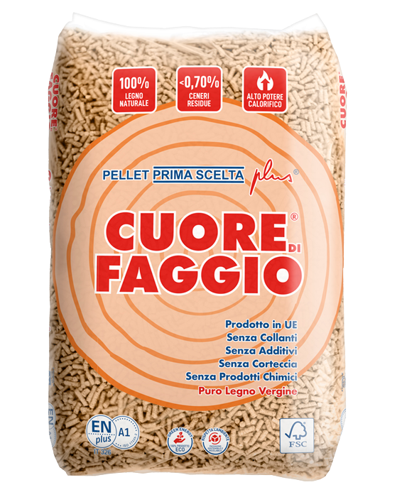 Pellet Cuore di Faggio in bancale da 70 sacchi da 15 kg | SpediamoPellet